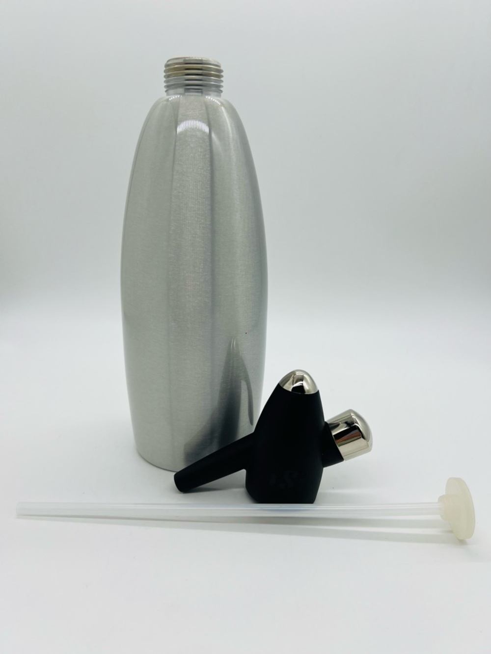 iSi Soda Siphon 1 Liter Brushed Nickel with Black Top - Picture 8 of 15